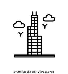 Willis Tower icon in vector. Illustration