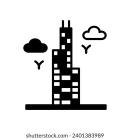 Willis Tower icon in vector. Illustration