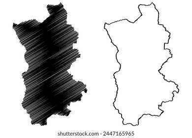 Willisau District (Switzerland, Swiss Confederation, Canton of Lucerne or Luzern) map vector illustration, scribble sketch Wahlkreis Willisau map