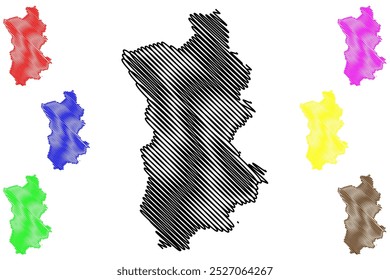 Willisau District (Switzerland, Swiss Confederation, Canton of Lucerne or Luzern) map vector illustration, scribble sketch Wahlkreis Willisau map