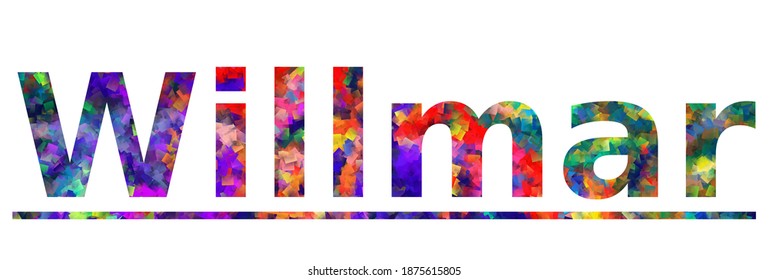 Willmar. Colorful typography text banner. Vector the word willmar design. Can be used to logo, card, poster, heading and beautiful title