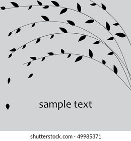  Willow branch. Vector illustration.