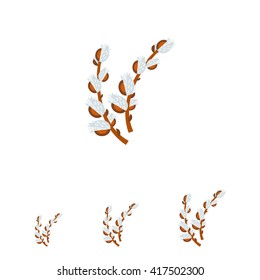 Willow branches flat icon