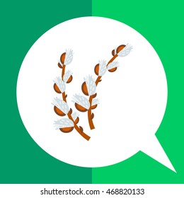 Willow branches flat icon