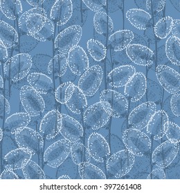 Willow branches. Seamless vector pattern.