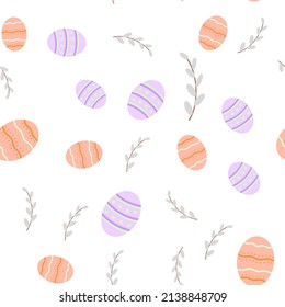 Wilde und Ostereier süß nahtloses Muster. Frohe Ostern Konzept. Vektorgrafik für Stoffdesign, Geschenkpapier, Babybekleidung, Textilien, Karten