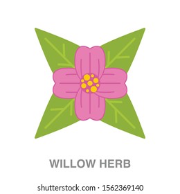 Willow herb flat icon on white transparent background. You can be used willow herb icon for several purposes.