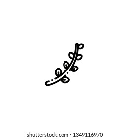 Willow icon, flat design line art thin style. Easter Day vector illustration
