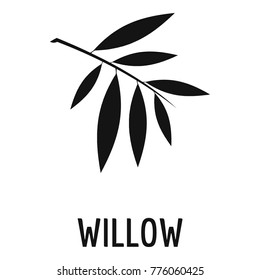 Willow leaf icon. Simple illustration of willow leaf vector icon for web