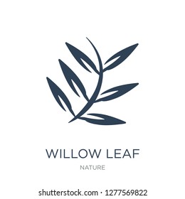 Willow Leaf Icon Vector On White Background, Willow Leaf Trendy Filled Icons From Nature Collection, Willow Leaf Vector Illustration