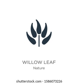 Willow leaf icon vector. Trendy flat willow leaf icon from nature collection isolated on white background. Vector illustration can be used for web and mobile graphic design, logo, eps10