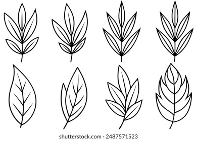 Dibujo de follaje de línea de hoja de sauce