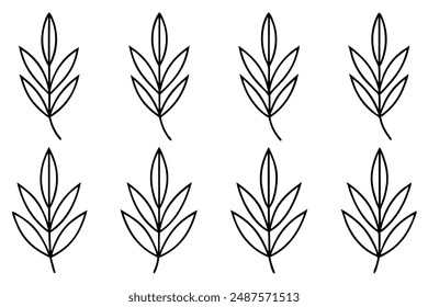 Willow Leaf line art sketch drawing