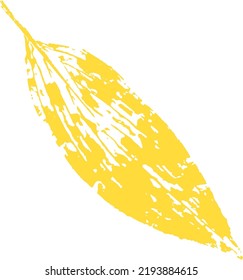 Willow Leaf Briefmarke. Aufdruck herbstgefallener Blätter. Kreative natürliche Dekoration. Handgefertigte Vektorgrafik-Drucke. Saisonale, moderne Verpackungsmuster.