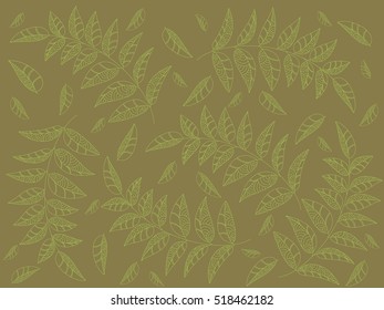willow leaves olive background