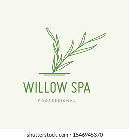 Willow Leaves Spa logo vector icon illustration
