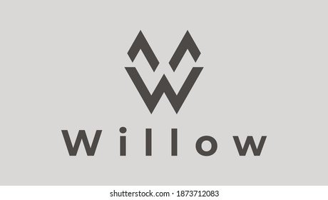 Willow Logo. This logo can be used for design, business, work symbol and developing websites as well as prints materials and presentations. Easy to change colors and adjustable to any size.