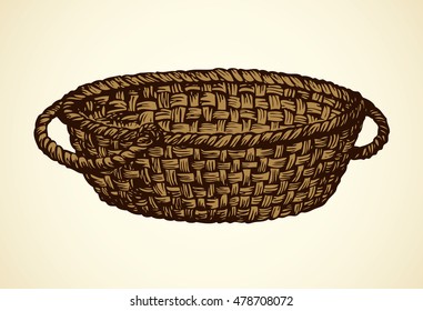 Willow pottle isolated on white background. Freehand ink hand drawn picture sketchy in art antique doodle style pen on paper. Closeup view with space for text