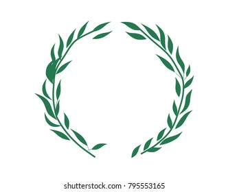 willow rome vintage classic green floral swirl ornament decoration emblem badge illustration vector template