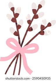 Willow Seal Bouquet Vector Illustration