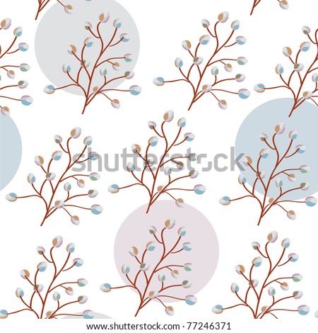 Willow seamless pattern with circles Stock fotó © 