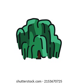 Willow tree color line icon. Pictogram for web page, mobile app, promo.