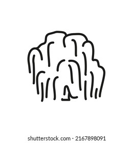 Willow tree color line icon. Pictogram for web page, mobile app, promo.
