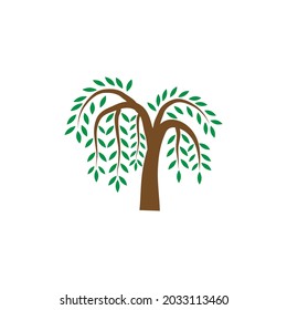 Willow Tree Icon Design Template Illustration