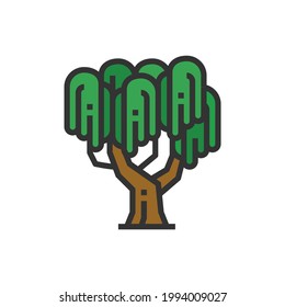 Icono de árbol silvestres Ilustración vectorial, naturaleza, madera
