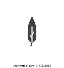 Willow tree leaf vector icon. filled flat sign for mobile concept and web design. willow leaf glyph icon. Symbol, logo illustration. Vector graphics