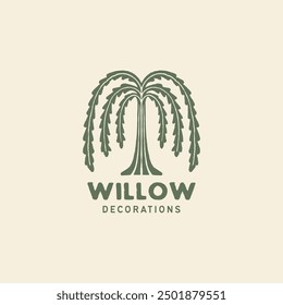 Willow tree logo design template