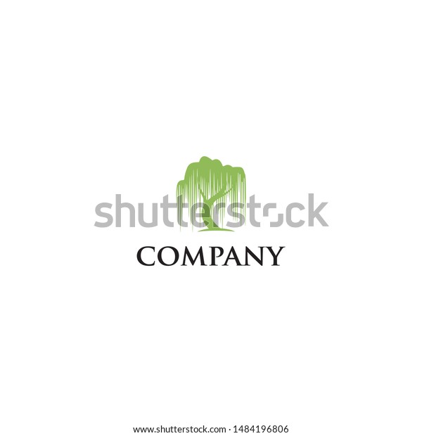 Willow Tree Logo Design Vector Stock Vector (Royalty Free) 1484196806