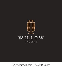 Willow tree logo icon design template flat vector