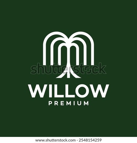 willow tree logo vector template illustration design