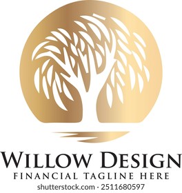 the willow tree nature icon logo vector illustration design.