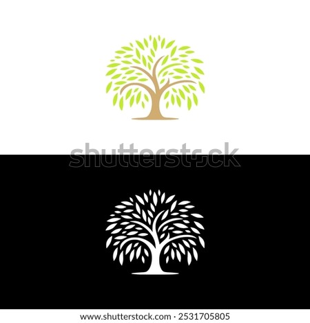willow tree nature modern logo vector illustration template design