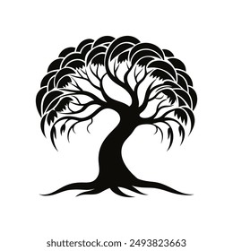 Willow Tree Silhouette Vector illustration