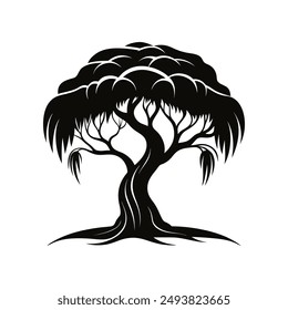 Willow Tree Silhouette Vector illustration