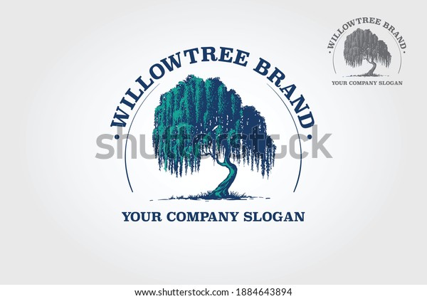Willow Tree Vector Logo Template.That were created\
to highlight the organic, natural aspect of our life. This concept\
could be used for recycling, environment associations, landscape\
business, etc.