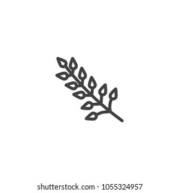 Willow twig outline icon. linear style sign for mobile concept and web design. Branch of willow simple line vector icon. Symbol, logo illustration. Pixel perfect vector graphics