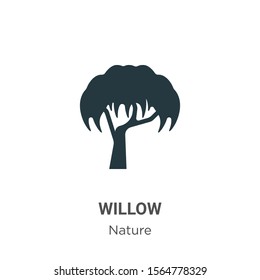Willow vector icon on white background. Flat vector willow icon symbol sign from modern nature collection for mobile concept and web apps design.