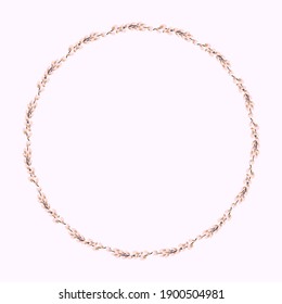 Wilder Kranz. Rundrahmen aus wilden Zweigen.Osterkranz aus Weidensteinen.Design für Postkarten, Druck.