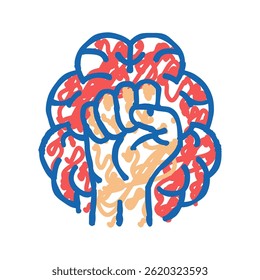 willpower muscles motivation doodle icon sketch vector. willpower muscles motivation sign. isolated symbol illustration