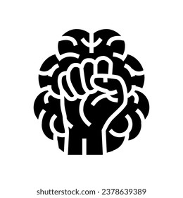 willpower muscles motivation glyph icon vector. willpower muscles motivation sign. isolated symbol illustration