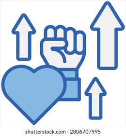 Willpower Single Icon Blue White