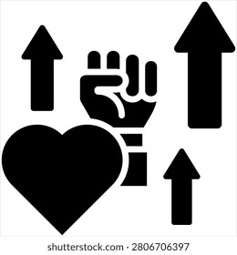 Willpower Single Icon Glyph Black