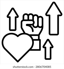 Willpower Single Icon Outline Black