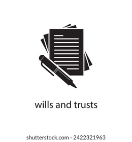 wills and trusts icon. flat simple trendy style wills and trusts icon illustration on white background..eps