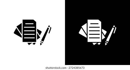 Wills and trusts icon simple flat graphic illustrations. Black and white silhouette vector