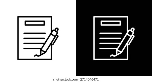 Wills and trusts icon in thin stroke and flat style.